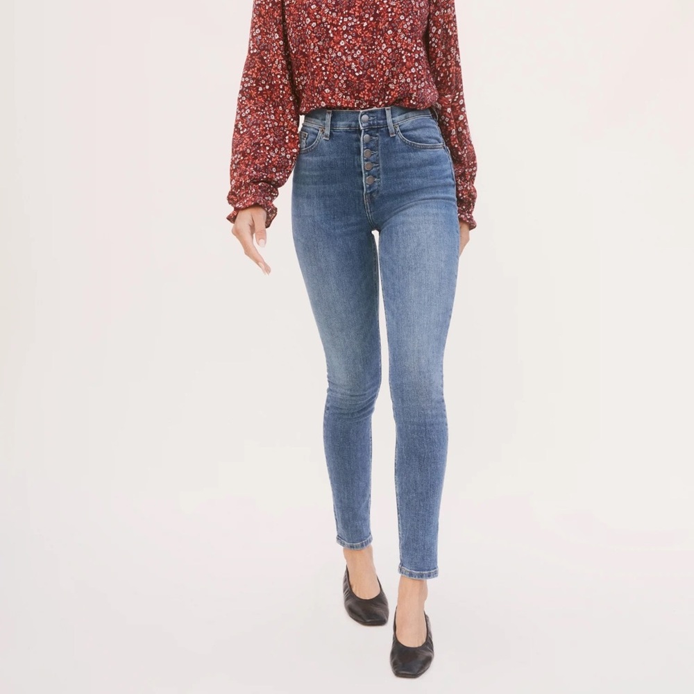 Reformation Harper Button Fly High Rise Skinny Jeans – Ion